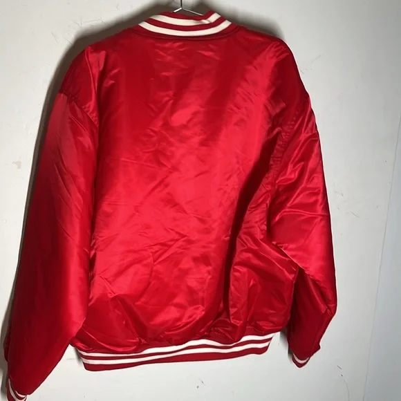Vintage Satin Varsity Baseball Jacket Sz 2XL